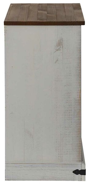 VidaXL HALDEN fehér tömör fa komód tolóajtós 80x40x80 cm