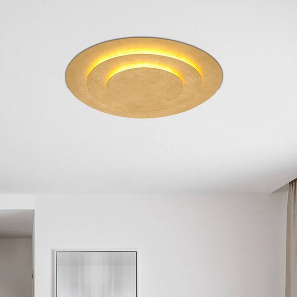 Globo Heda LED mennyezeti lámpa, Ø 49 cm, arany színű, fém, Sárgaréz / arany, Nappali / Étkező, fém, Modern