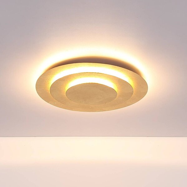 Globo Heda LED mennyezeti lámpa, Ø 49 cm, arany színű, fém, Sárgaréz / arany, Nappali / Étkező, fém, Modern