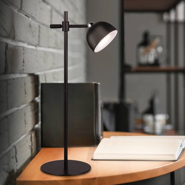 Maxima LED-es újratölthető asztali lámpa, fekete, magasság 41 cm, műanyag