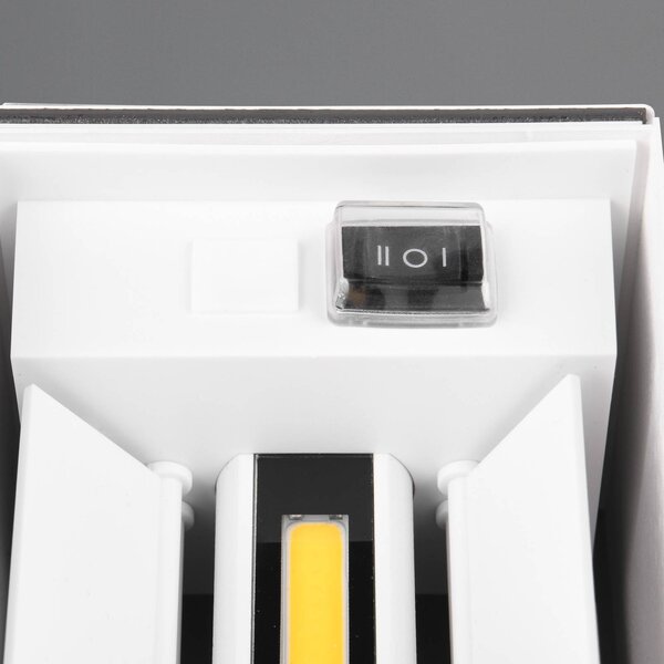 LED újratölthető kültéri fali lámpa Talent, fehér, szélesség 10 cm