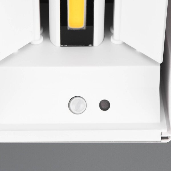 LED újratölthető kültéri fali lámpa Talent, fehér, szélesség 10 cm