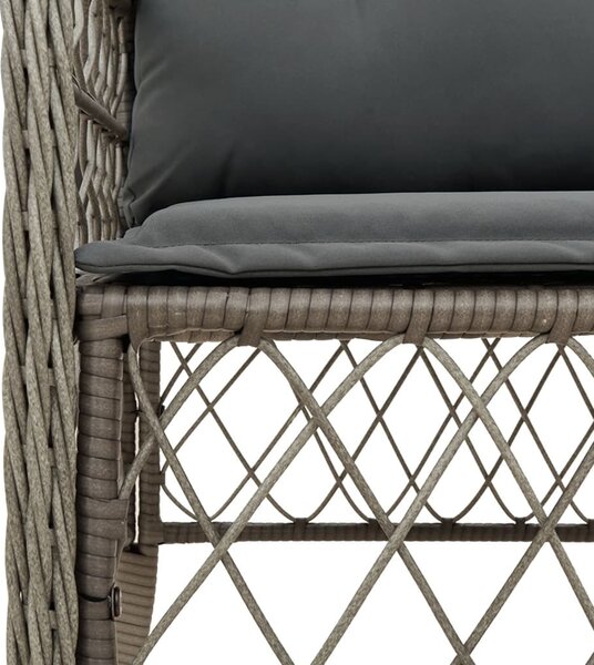 5 részes szürke polyrattan kerti étkezőgarnitúra párnával