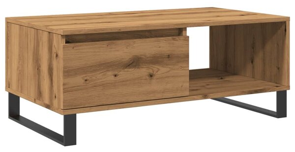 VidaXL kézműves tölgy színű szerelt fa dohányzóasztal 90x50x36,5 cm