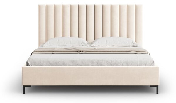 Bézs kárpitozott ágyneműtartós franciaágy ágyráccsal 180x200 cm Casey – Mazzini Beds