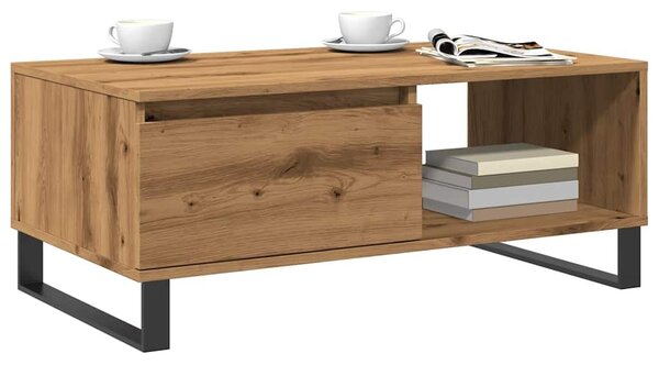 VidaXL kézműves tölgy színű szerelt fa dohányzóasztal 90x50x36,5 cm