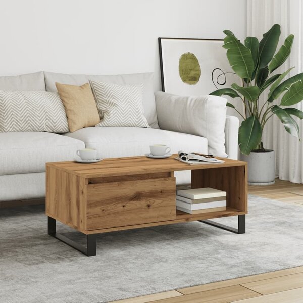 VidaXL kézműves tölgy színű szerelt fa dohányzóasztal 90x50x36,5 cm