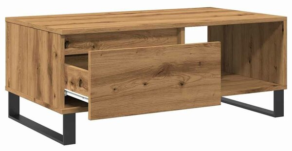 VidaXL kézműves tölgy színű szerelt fa dohányzóasztal 90x50x36,5 cm