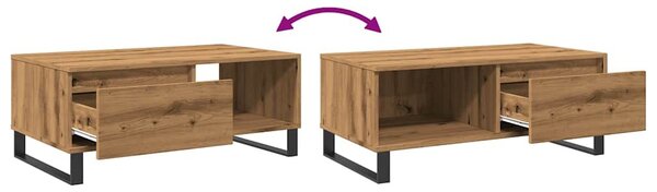 VidaXL kézműves tölgy színű szerelt fa dohányzóasztal 90x50x36,5 cm