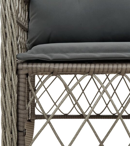 5 részes szürke polyrattan kerti étkezőgarnitúra párnával