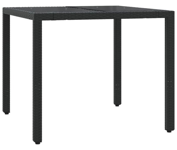 3 részes fekete polyrattan bisztrógarnitúra párnával