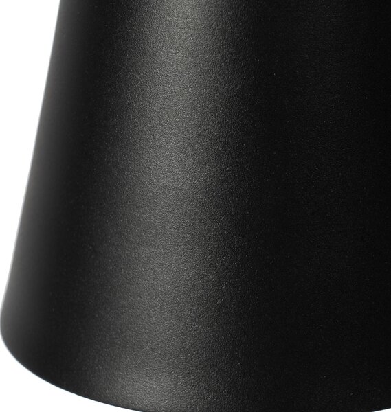 Lindby LED-es újratölthető asztali lámpa Janea CROSS, fekete, fém, dimmelhető, Fekete, fém, Modern