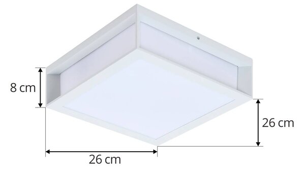 Lindby Sivana kültéri fali lámpa, fehér, alumínium, 26 cm x cm, dimmelhető, Fehér / opál, Műanyag, Modern
