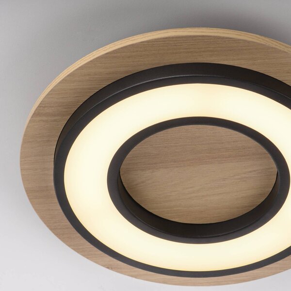 JUST LIGHT. GmbH LED mennyezeti lámpa Tola, kerek, fa, 3.000 K, Világos fa, Nappali / Étkező, Fa, Modern