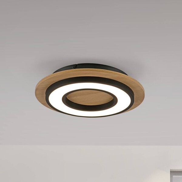 JUST LIGHT. GmbH LED mennyezeti lámpa Tola, kerek, fa, 3.000 K, Világos fa, Nappali / Étkező, Fa, Modern