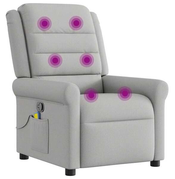 VidaXL felhőszürke szövet dönthető masszázsfotel