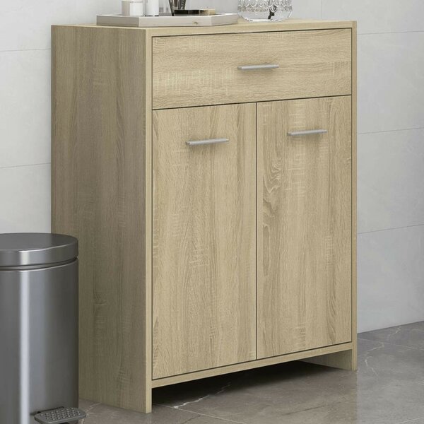 VidaXL sonoma tölgy színű szerelt fa fürdőszobaszekrény 60x33x80 cm