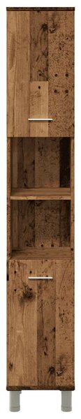 VidaXL Fürdőszobaszekrény Régi fa 30x30x179 cm Gépelt fa