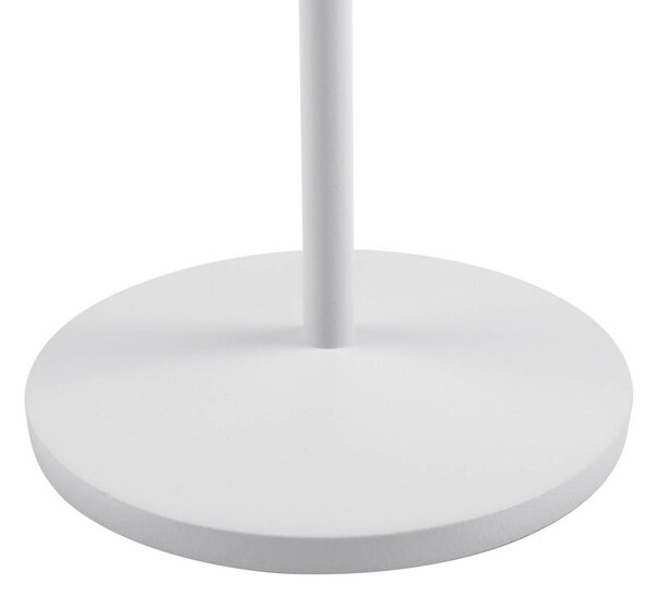 Lindby LED tölthető asztali világítás Esali, fehér, barázdák, 29 cm, dimmelhető, Fehér / opál, Nappali / Étkező, Alumínium, Modern