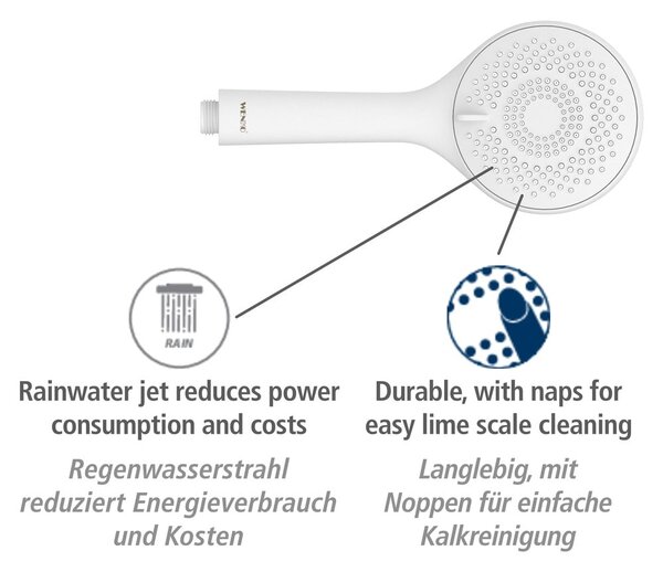 Fehér rozsdamentes acél zuhanyszett 70 cm Watersaving – Wenko