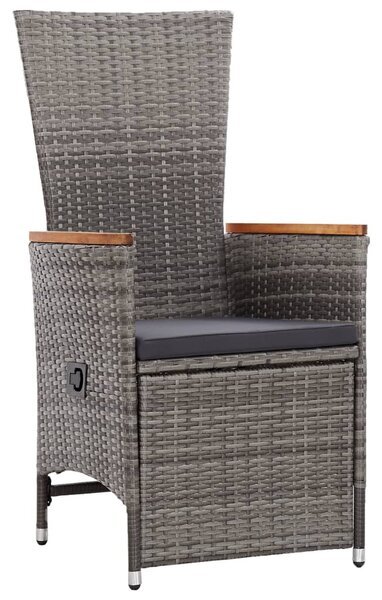11 részes szürke polyrattan kerti ülőgarnitúra párnákkal