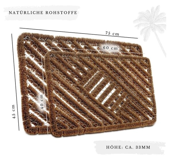 Kókuszrost lábtörlő 40x60 cm Coco Natural – Hanse Home