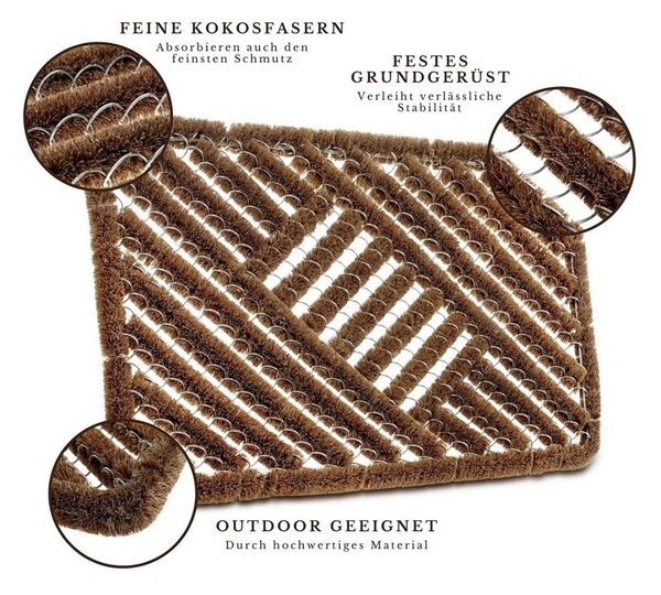 Kókuszrost lábtörlő 40x60 cm Coco Natural – Hanse Home