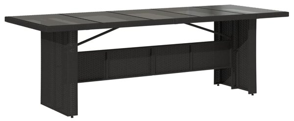 11 részes fekete polyrattan kerti étkezőgarnitúra párnákkal