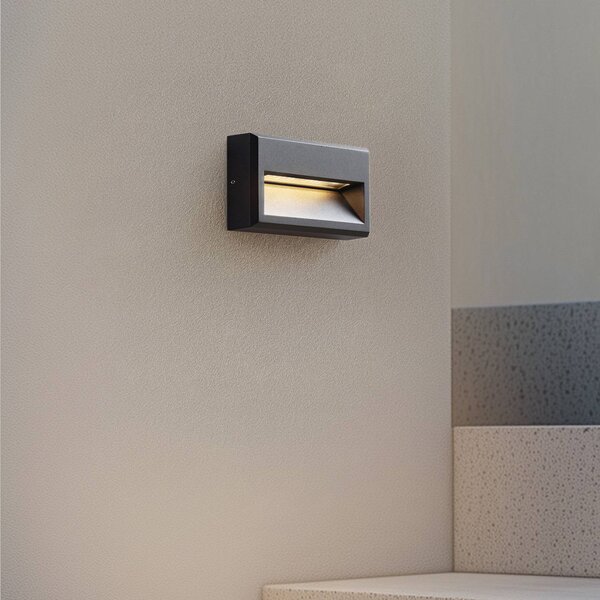 Lucande Weno LED kültéri fali világítás, fekete, alumínium, IP65, Fekete, Alumínium, Modern