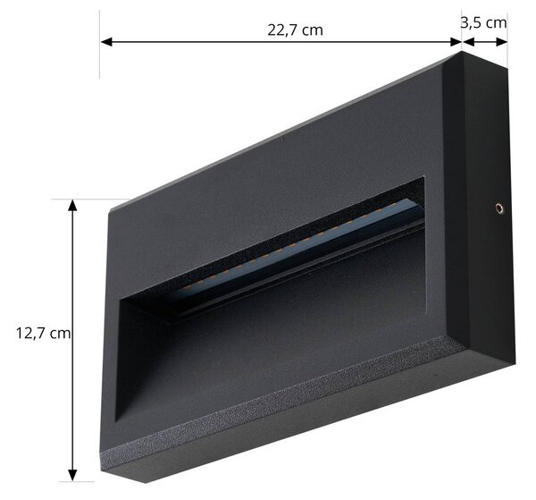 Lucande Weno LED kültéri fali világítás, fekete, alumínium, IP65, Fekete, Alumínium, Modern