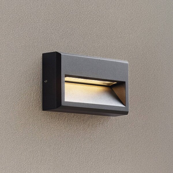 Lucande Weno LED kültéri fali világítás, fekete, alumínium, IP65, Fekete, Alumínium, Modern