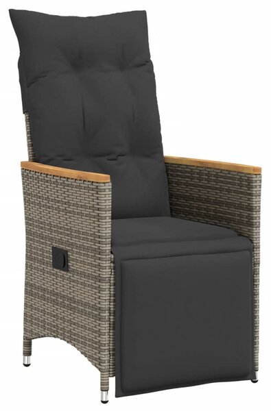 3 részes szürke polyrattan bisztrógarnitúra párnákkal