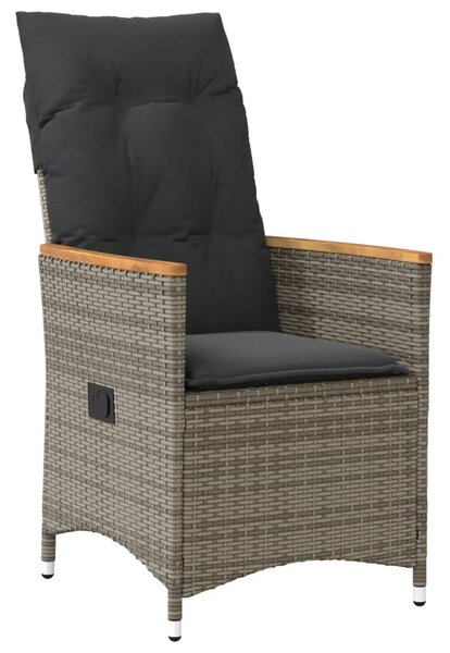 9 részes szürke polyrattan kerti étkezőgarnitúra párnával