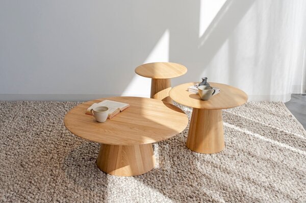 Tölgyfa kerek tárolóasztal ø 40 cm Mushroom – Gazzda