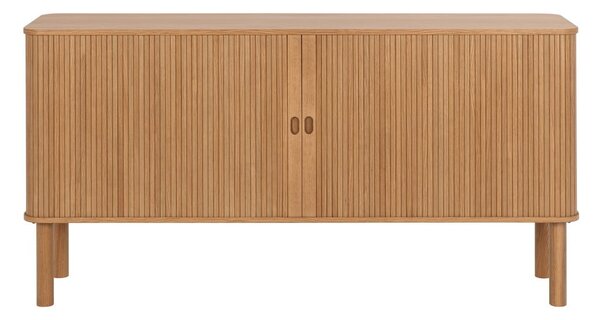 Natúr színű alacsony komód tolóajtóval, tölgyfa dekorral 160x80 cm Langley – Actona