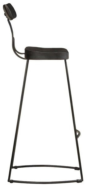 VidaXL 2 db fekete tömör mangófa bárszékek 49x43x103 cm