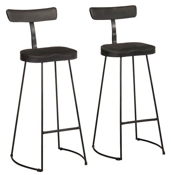 VidaXL 2 db fekete tömör mangófa bárszékek 49x43x103 cm