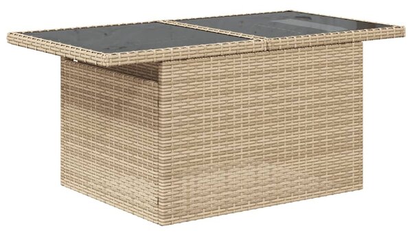 11 részes bézs polyrattan kerti ülőgarnitúra párnákkal