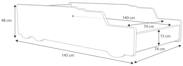 Gyermekágy 140x70 - billenőplatós teherautó