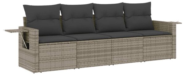 4 részes szürke polyrattan kerti ülőgarnitúra párnákkal