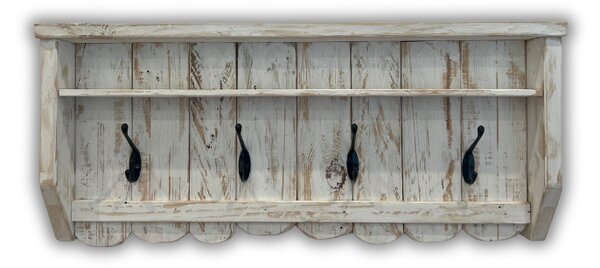 Fali fogas - Vintage - kézműves tömörfa bútor ( rusztikus fehér )