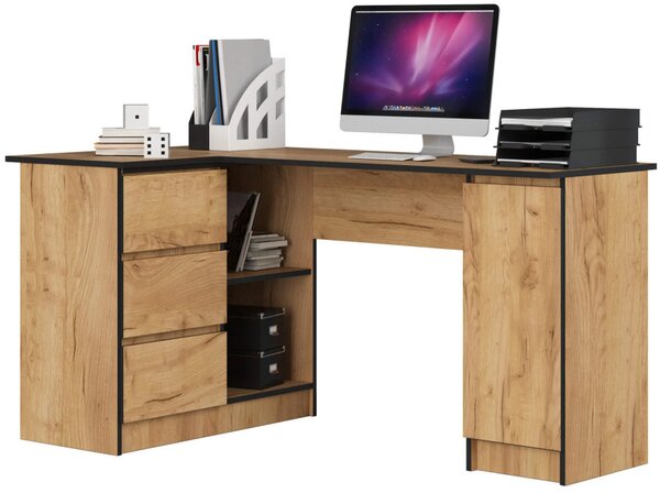 Sarok íróasztal - Akord Furniture - 155 cm - kézműves tölgy (bal)