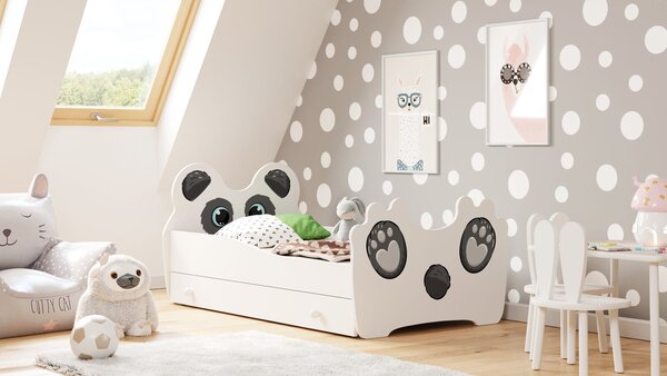 Panda gyermekágy 140x70cm fiókkal, Fehér