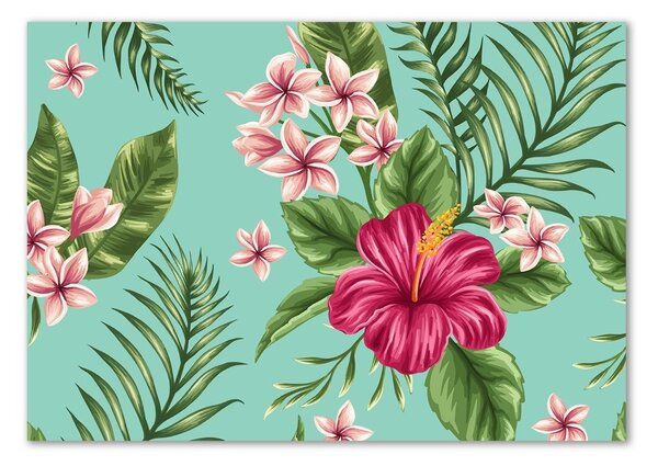 Akril üveg kép Hawaii virágok