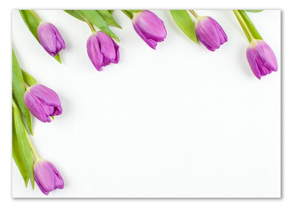 Egyedi üvegkép Lila tulipánok