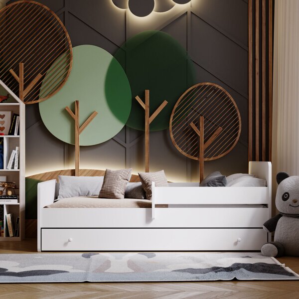 Kobi Max Gyerekágy Fiókkal és Matraccal 140x70cm, Fehér