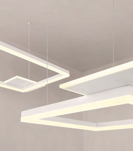 Modern LED csillár SIGUA , szögletes, fehér, 110W