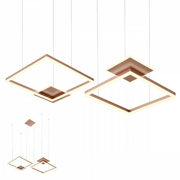 Modern LED csillár SIGUA , szögletes, matt bron, 137W