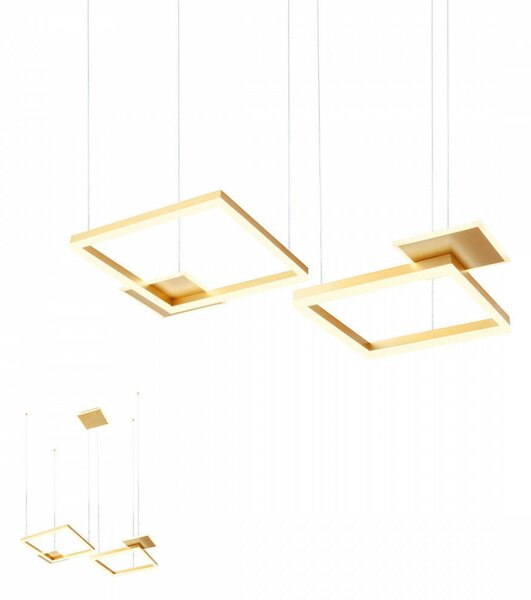Modern LED csillár SIGUA , szögletes, matt arany, 110W