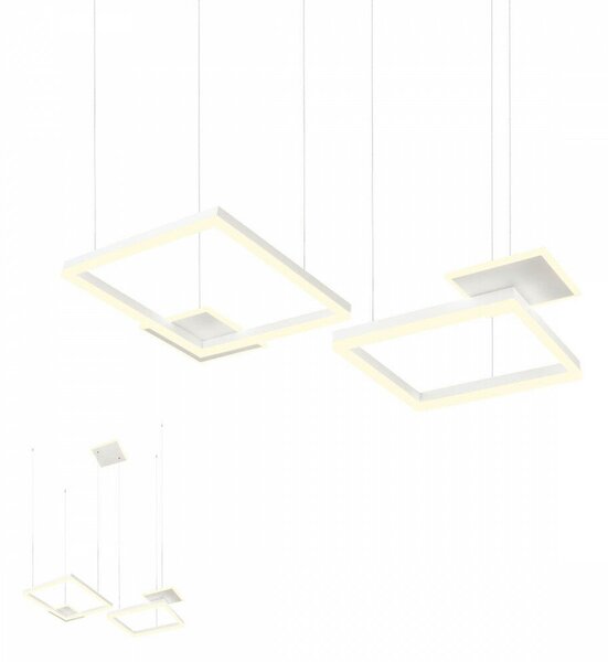 Modern LED csillár SIGUA , szögletes, fehér, 110W